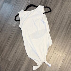 White open back bodysuit